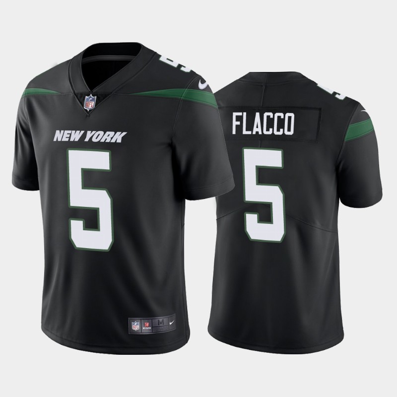 Men's New York Jets #5 Joe Flacco Black Vapor Untouchable Limited Stitched Jersey