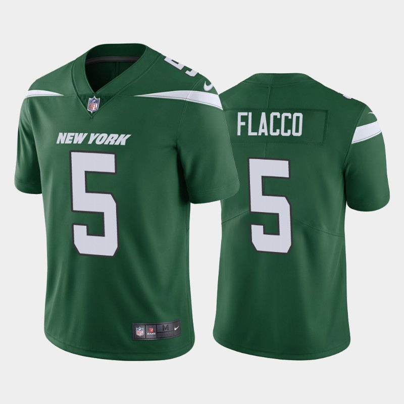 Men's New York Jets #5 Joe Flacco Green Vapor Untouchable Limited Stitched Jersey