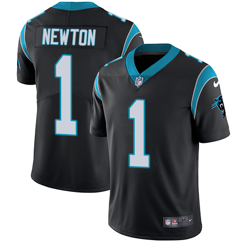 Men's Carolina Panthers #1 Cam Newton Black Vapor Untouchable Limited Stitched NFL Jersey