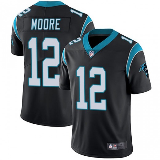Men's Carolina Panthers #12 DJ Moore Black Vapor Untouchable Limited Stitched Jersey