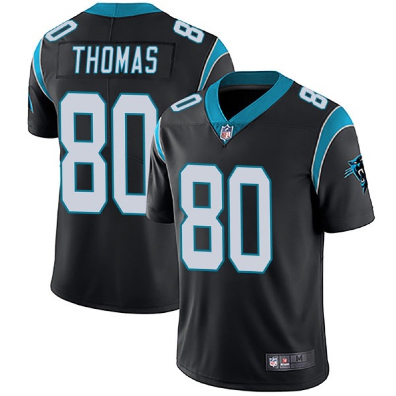 Men's Carolina Panthers #80 Ian Thomas Black Vapor Untouchable Limited Stitched Jersey