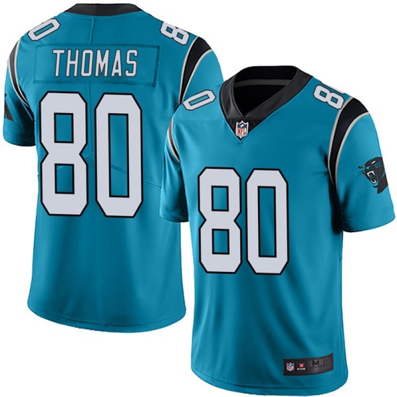 Men's Carolina Panthers #80 Ian Thomas Blue Vapor Untouchable Limited Stitched Jersey