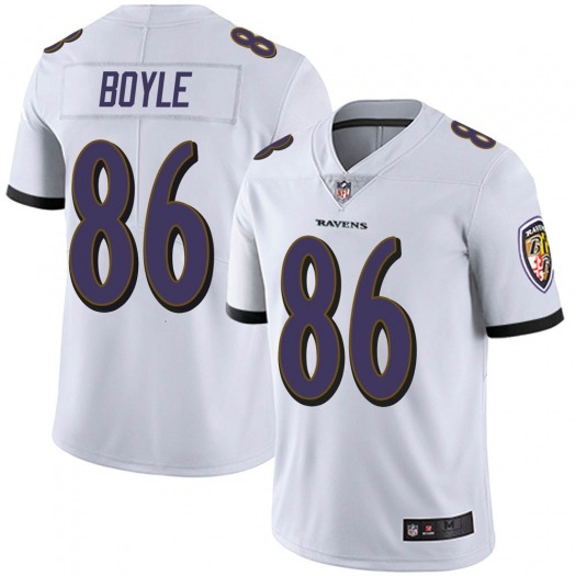 Men's Baltimore Ravens #86 Nick Boyle White Vapor Untouchable Limited Jersey