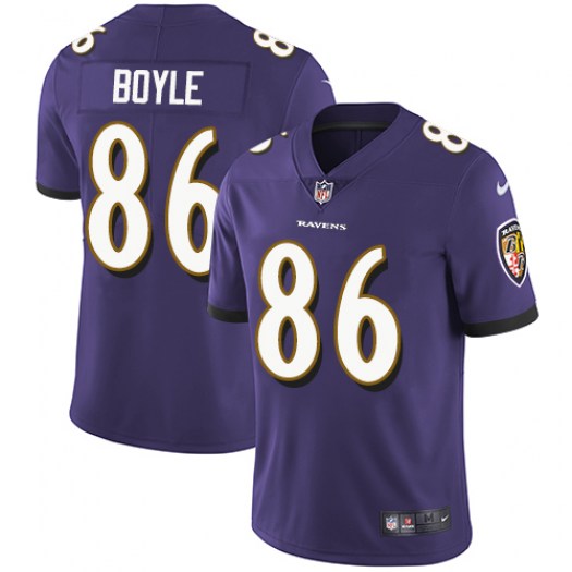Men's Baltimore Ravens #86 Nick Boyle Purple Vapor Untouchable Limited Jersey