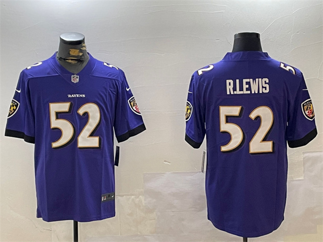 Men’s Baltimore Ravens #52 Ray Lewis Purple Vapor Untouchable Limited Football Jersey