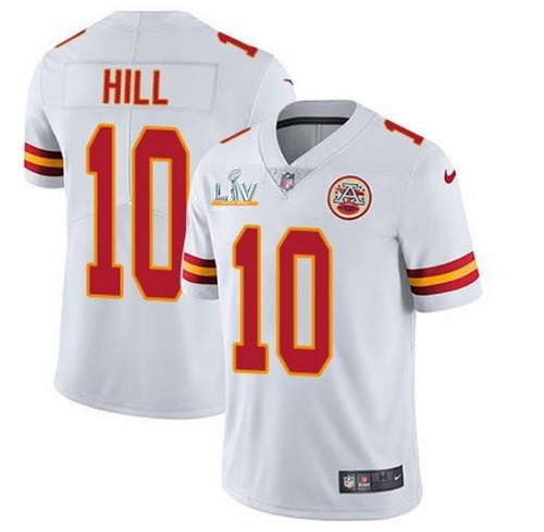 Men's Kansas City Chiefs #10 Tyreek Hill White 2021 Super Bowl LV Stitched NFL Jersey