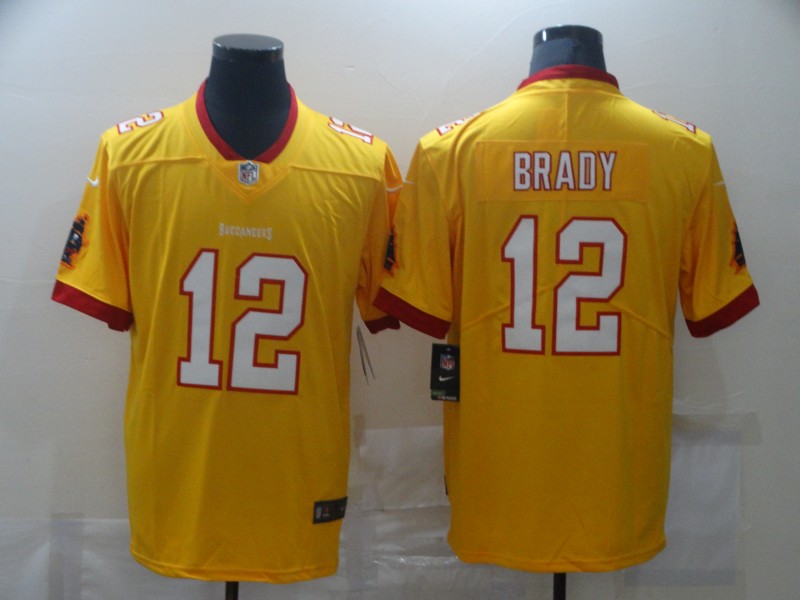 Men's Tampa Bay Buccaneers #12 Tom Brady Yellow Limited Stitched Jersey