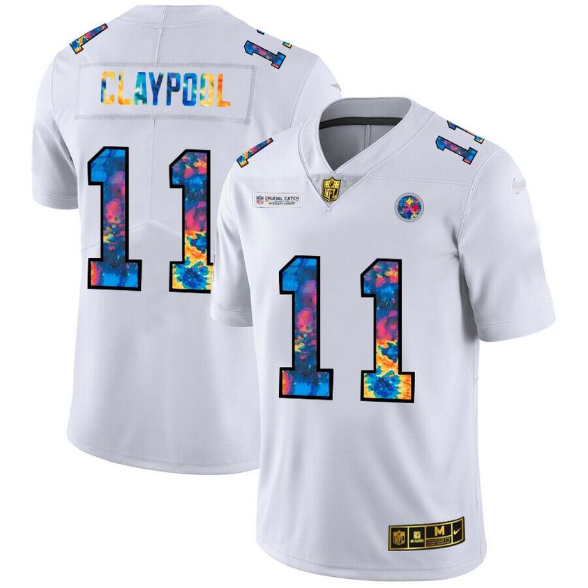 Men's Pittsburgh Steelers #11 Chase Claypool 2020 White Crucial Catch Limited Stitched Jersey