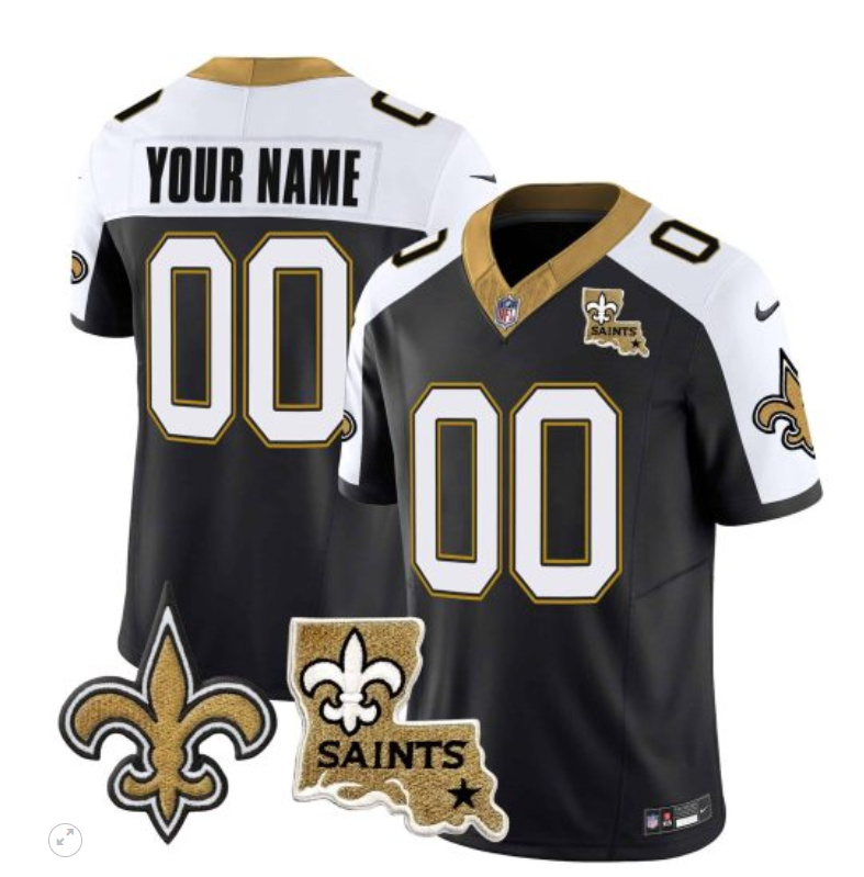 Men's New Orleans Saints ACTIVE PLAYER Custom Black 1987 With Saints Team Logo Patch F.U.S.E. EST. 1967 Patch Vapor Stitched Jersey