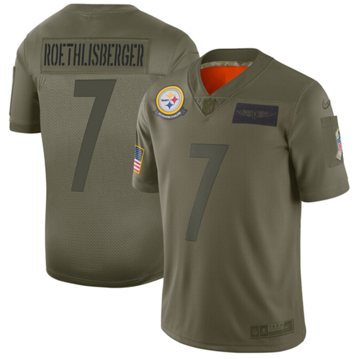 Men's Pittsburgh Steelers ACTIVE PLAYER Custom 2019 Camo Salute To Service Limited Stitched Jersey
