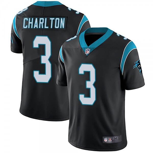 Men's Carolina Panthers #3 Joseph Charlton Black Vapor Untouchable Limited Stitched Jersey