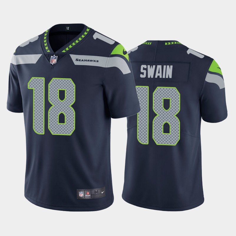 Men's Seattle Seahawks #18 Freddie Swain Navy Vapor Untouchable Limited Stitched Jersey