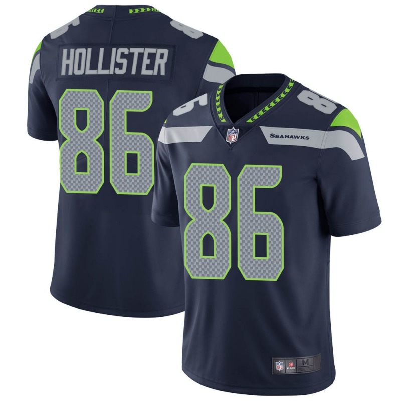 Men's Seattle Seahawks #86 Jacob Hollister Navy Vapor Untouchable Limited Stitched Jersey
