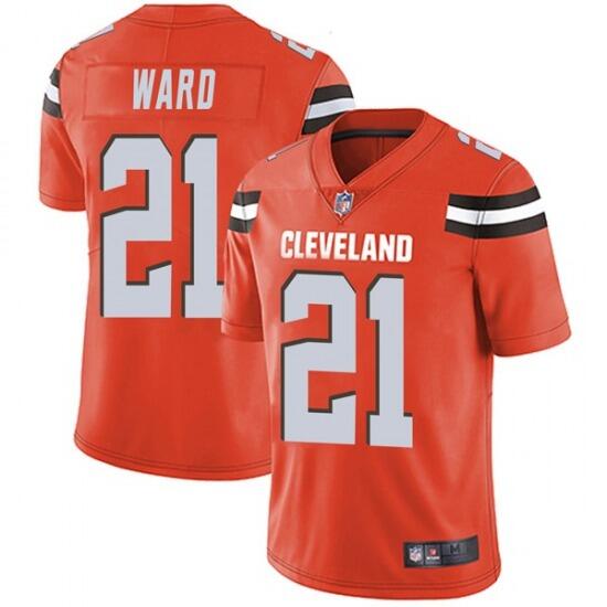 Men's Cleveland Browns #21 Denzel Ward Orange Vapor Untouchable Limited Stitched NFL Jersey
