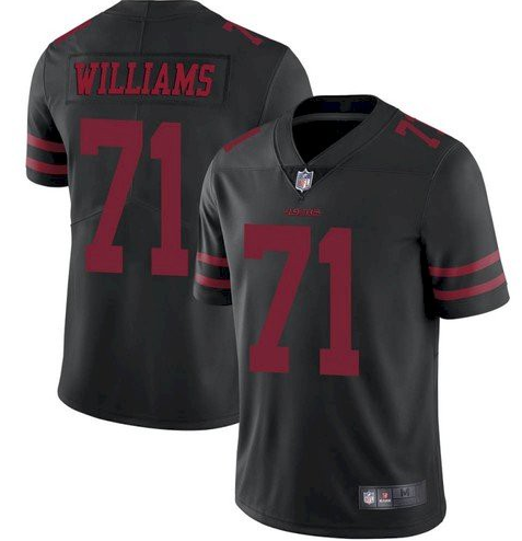Men's San Francisco 49ers #71 Trent Williams Black Stitched Jersey