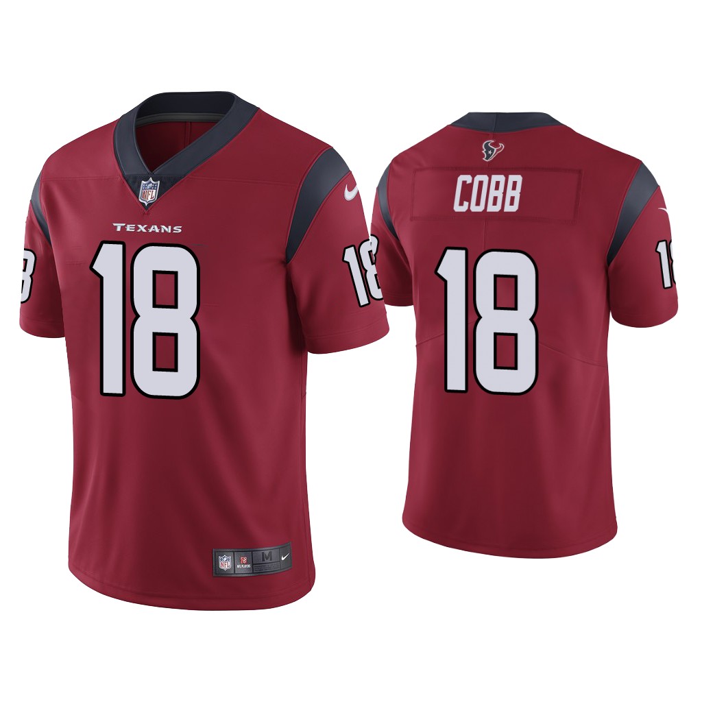 Men's Houston Texans #18 Randall Cobb New Red Vapor Untouchable Limited Stitched Jersey