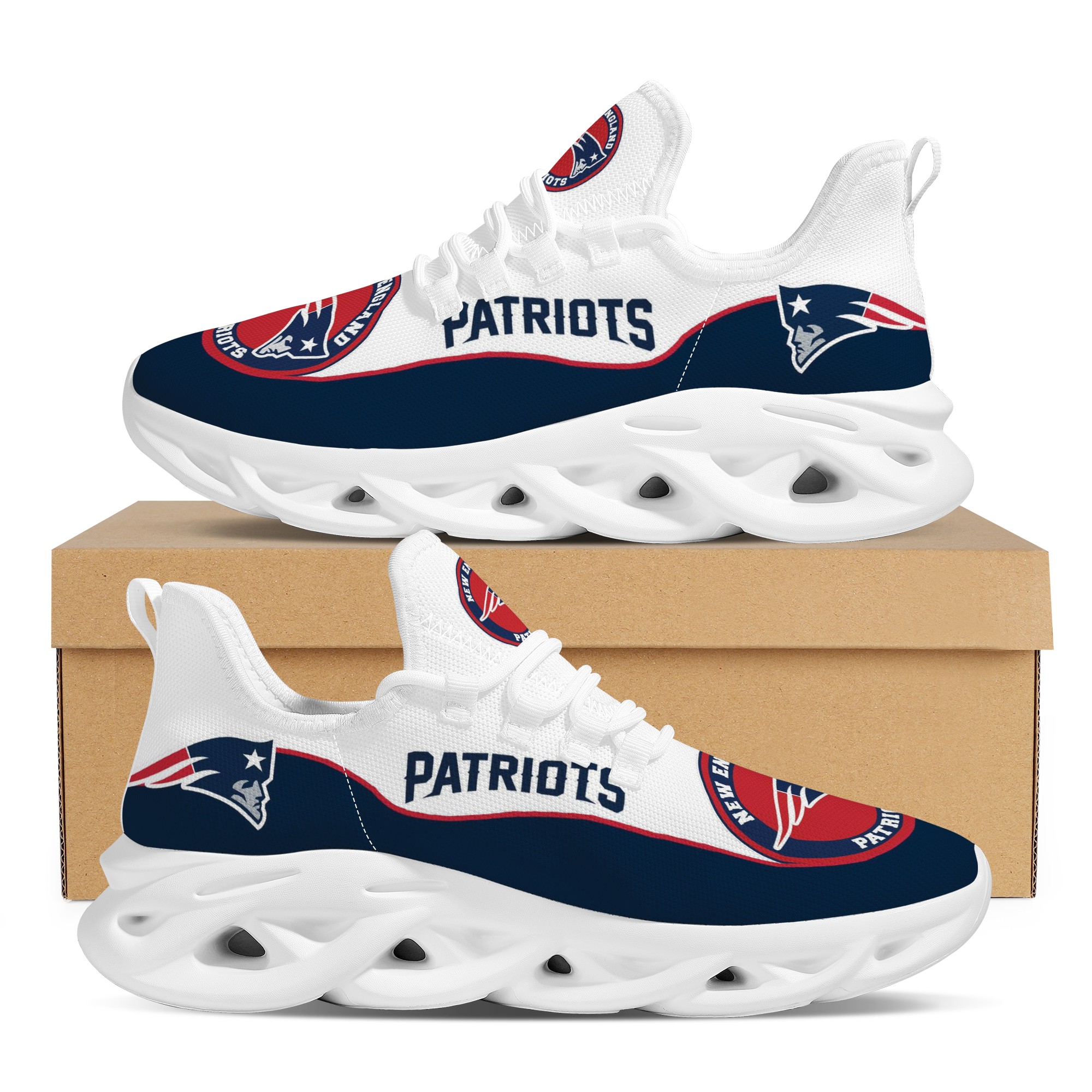 Men's New England Patriots Flex Control Sneakers 005