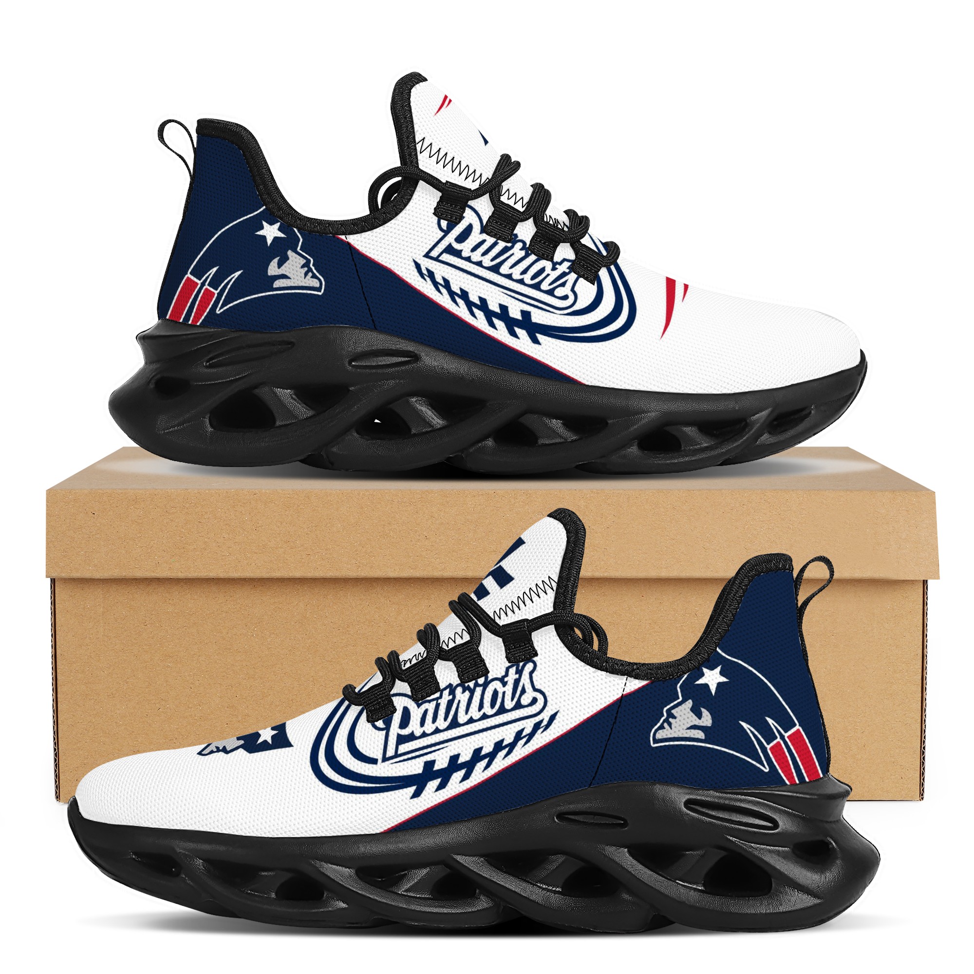 Men's New England Patriots Flex Control Sneakers 001