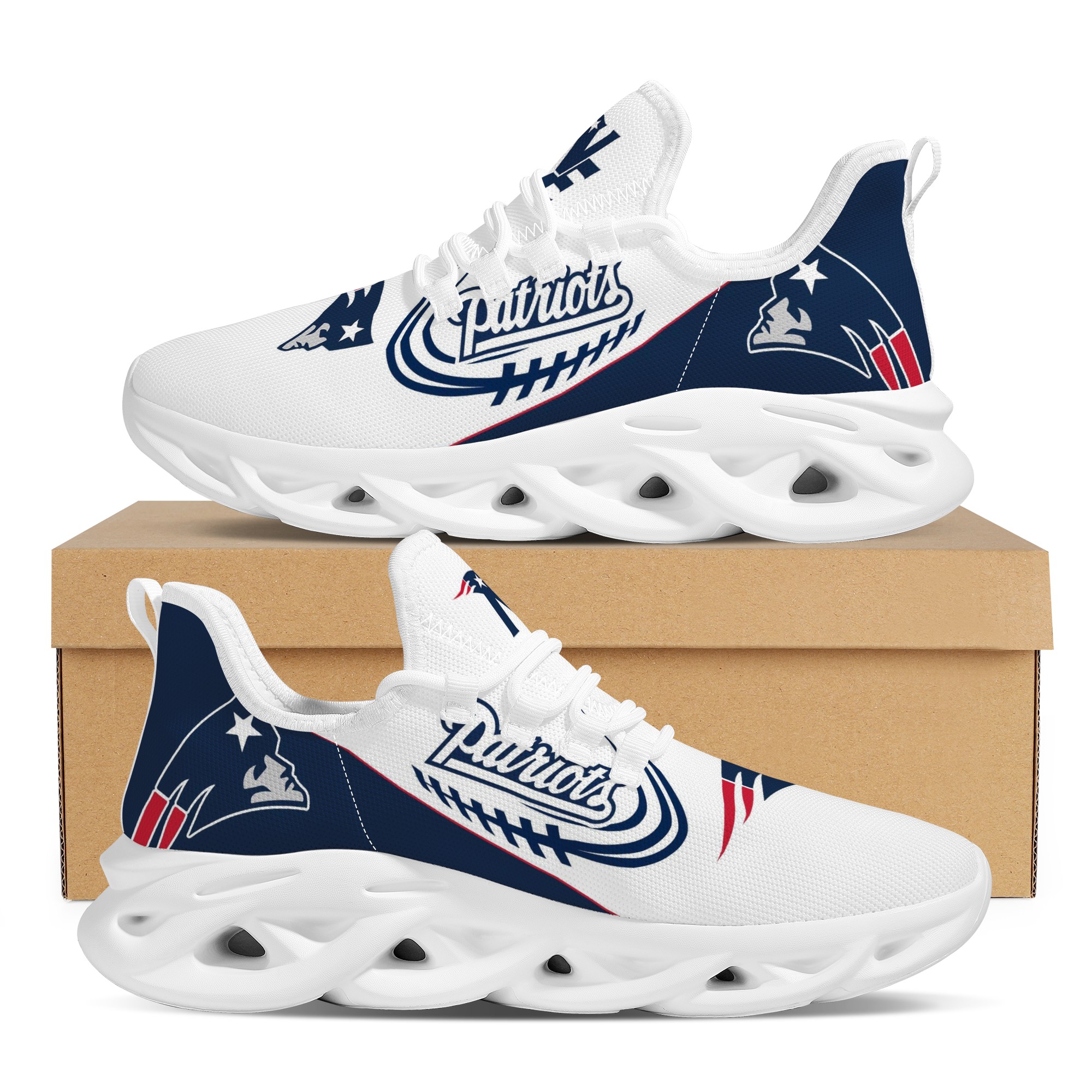 Men's New England Patriots Flex Control Sneakers 002