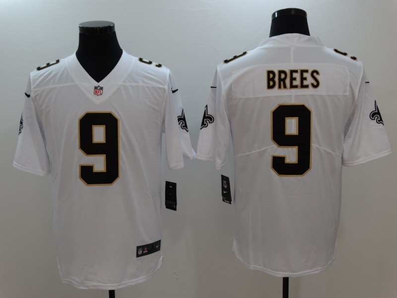 Men's New Orleans Saints #9 Drew Brees Nike White Vapor Untouchable Limited Stitched NFL Jersey