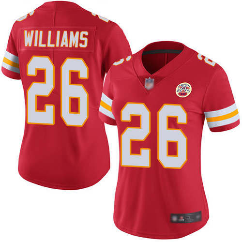Women's Kansas City Chiefs #26 Damien Williams Red Vapor Untouchable Limited Stitched NFL Jersey(Run Small)