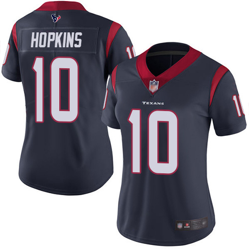 Women's Houston Texans #10 DeAndre Hopkins Navy Vapor Untouchable Limited Stitched NFL Jersey (Run Small)