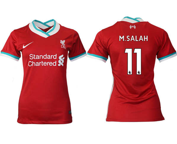 Women's Liverpool #11 Salah Red Home Soccer Club Jersey
