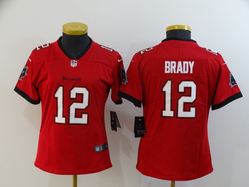 Women's Tampa Bay Buccaneers #12 Tom Brady Red Vapor Untouchable Limited Stitched NFL Jersey(Run Small)