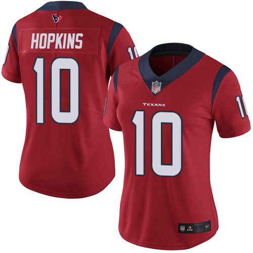 Women's Houston Texans #10 DeAndre Hopkins Red Vapor Untouchable Limited Stitched NFL Jersey (Run Small)