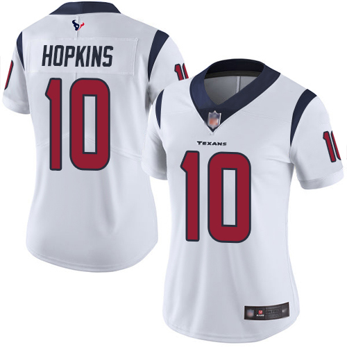Women's Houston Texans #10 DeAndre Hopkins White Vapor Untouchable Limited Stitched NFL Jersey (Run Small)