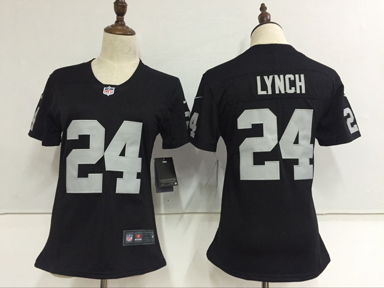 Women's Nike Oakland Raiders #24 Marshawn Lynch Black Stitched NFL Vapor Untouchable Limited Jersey