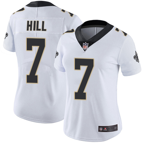 Women's New Orleans Saints #7 Taysom Hill White Vapor Untouchable Limited Stitched Jersey(Run Small)