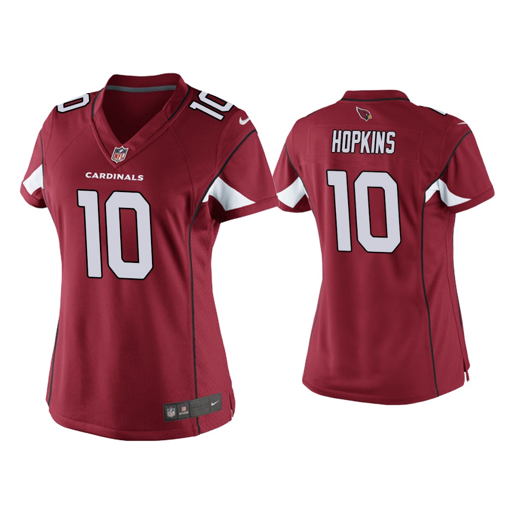 Women's Arizona Cardinals #10 DeAndre Hopkins Red Stitched Jersey(Run Small)