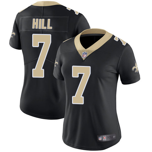 Women's New Orleans Saints #7 Taysom Hill Black Vapor Untouchable Limited Stitched Jersey(Run Small)