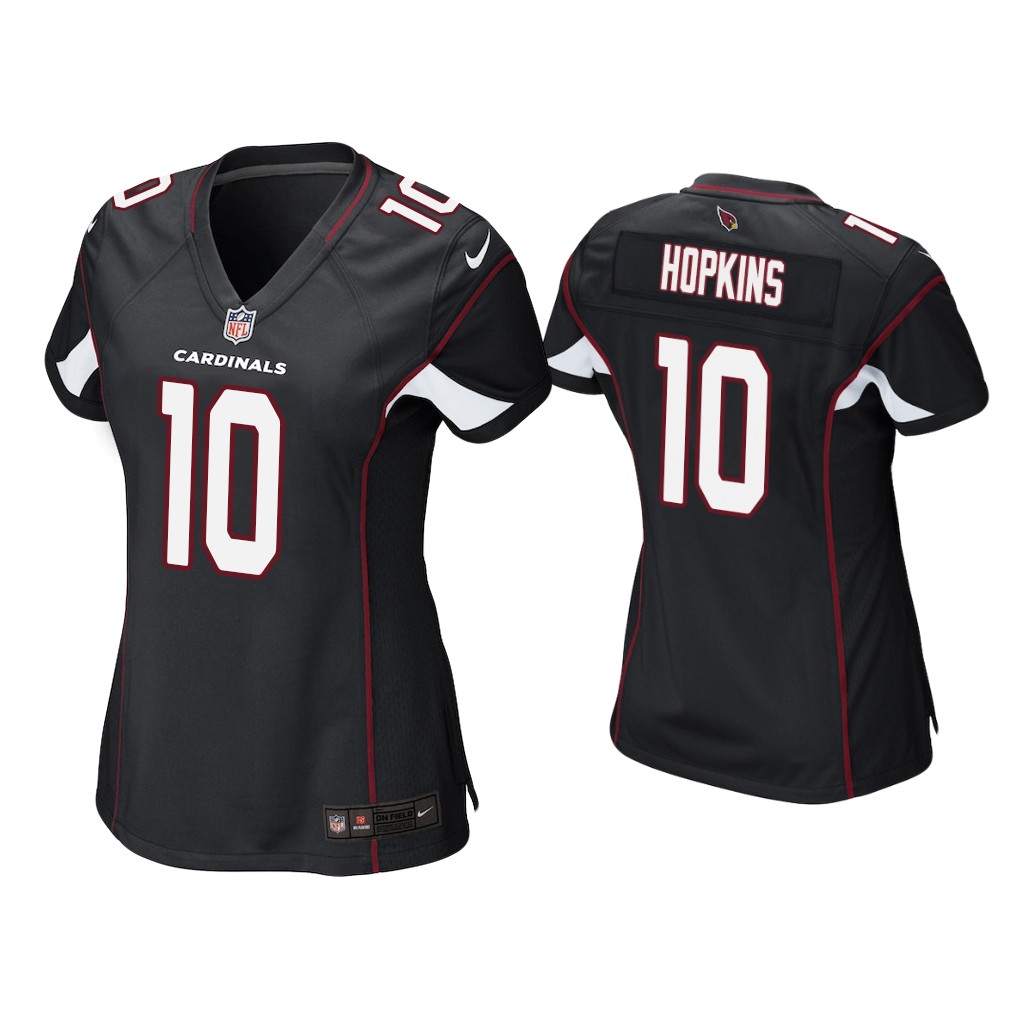 Women's Arizona Cardinals #10 DeAndre Hopkins Black Stitched Jersey(Run Small)
