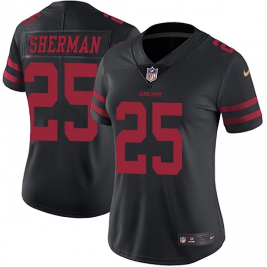 Women's NFL San Francisco 49ers #25 Richard Sherman Black Vapor Untouchable Limited Stitched Jersey(Run Small)