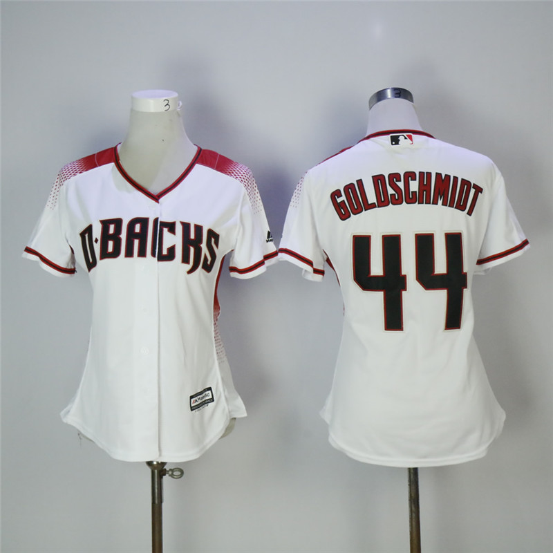 Women's Arizona Diamondbacks #44 Paul Goldschmidt White/Sedona Cool Base Stitched MLB Jersey