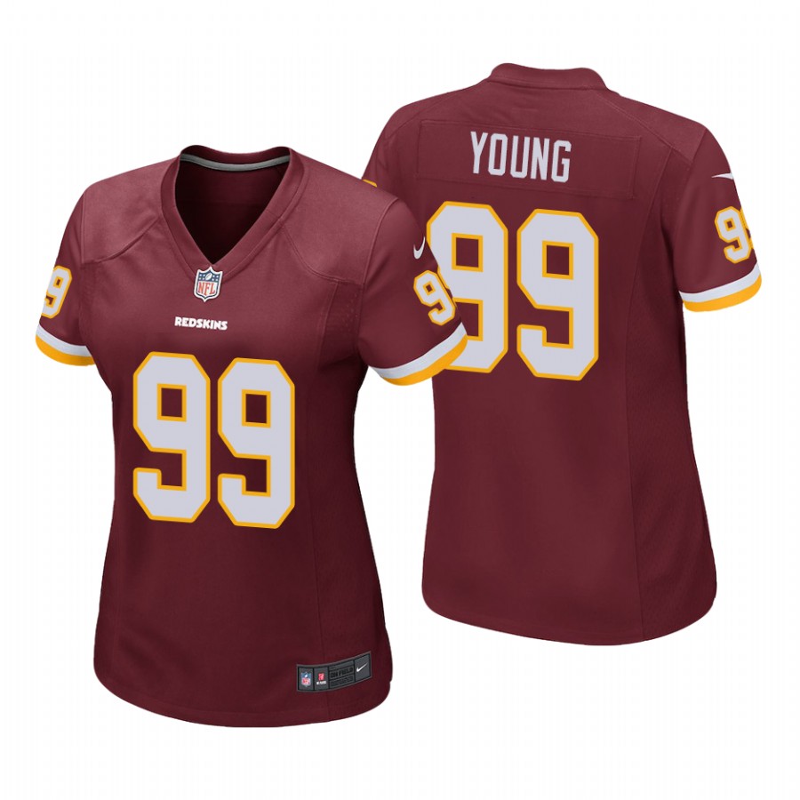 Women's Washington Redskins #99 Chase Young Red Stitched Jersey(Run Small)