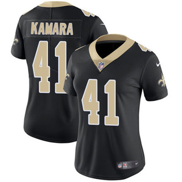 Women's New Orleans Saints #41 Alvin Kamara Black Vapor Untouchable Limited Stitched NFL Jersey