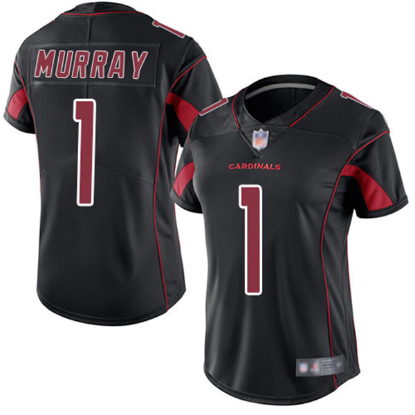 Women's Arizona Cardinals #1 Kyler Murray Black Limited Rush Stitched NFL Jersey(Run Small)