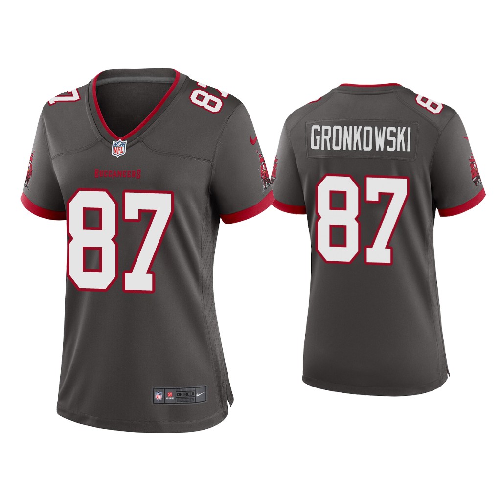Women's Tampa Bay Buccaneers #87 Rob Gronkowski 2020 Grey Stitched Jersey(Run Small)