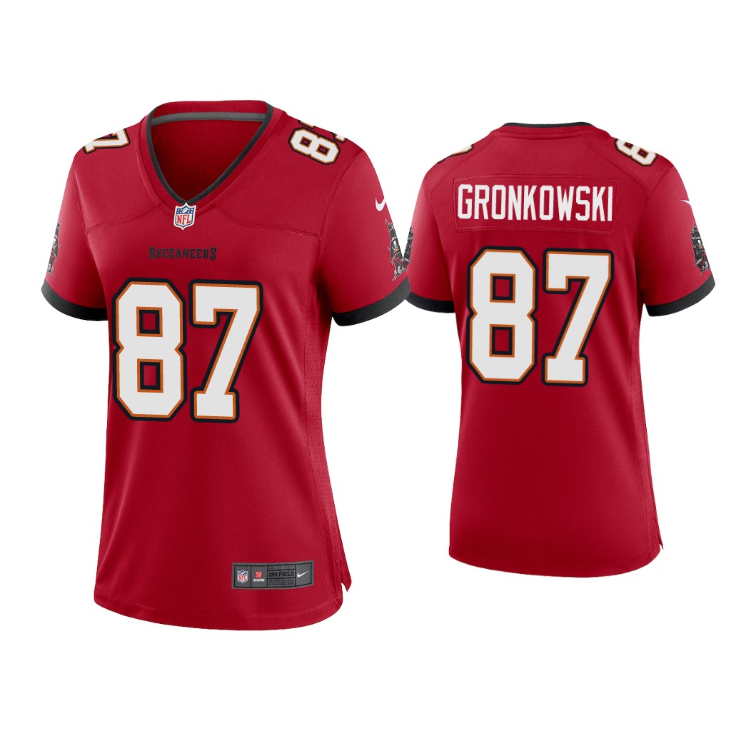 Women's Tampa Bay Buccaneers #87 Rob Gronkowski 2020 Red Stitched Jersey(Run Small)