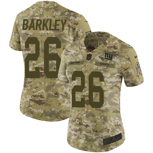 Women's New York Giants #26 Saquon Barkley 2018 Camo Salute to Service Limited Stitched NFL Jersey