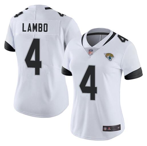 Women's Jacksonville Jaguars #4 Josh Lambo White Vapor Untouchable Limited Stitched NFL Jersey(Run Small)