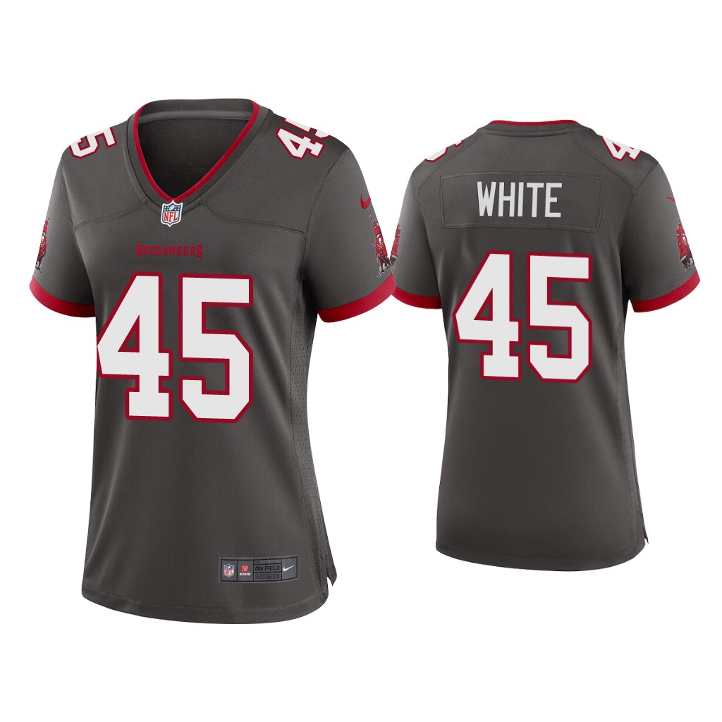 Women's Tampa Bay Buccaneers #45 Devin White 2020 Grey Stitched Jersey(Run Small)