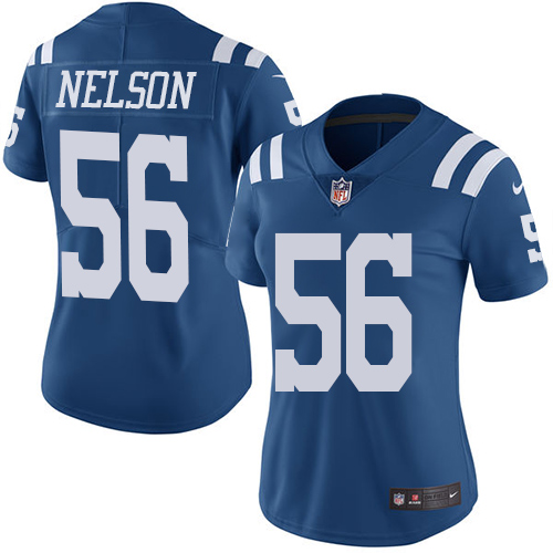 Women's Indianapolis Colts #56 Quenton Nelson Blue Vapor Untouchable Limited Stitched NFL Jersey(Run Small)