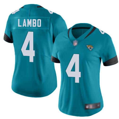 Women's Jacksonville Jaguars #4 Josh Lambo Blue Vapor Untouchable Limited Stitched NFL Jersey(Run Small)