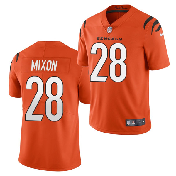 Women's Cincinnati Bengals #28 Joe Mixon 2021 New Orange Vapor Limited Stitched Jersey(Run Small)