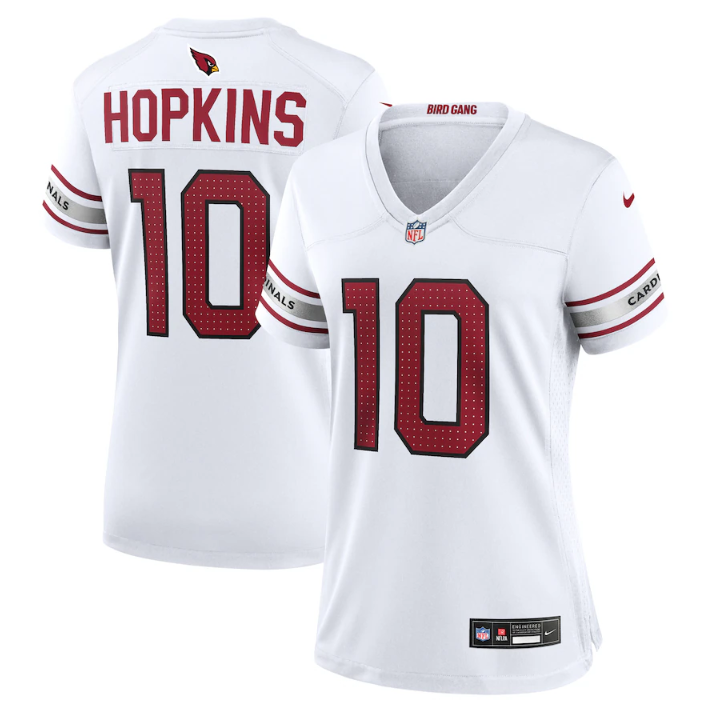Women's Arizona Cardinals #10 DeAndre Hopkins New White Stitched Jersey(Run Small)
