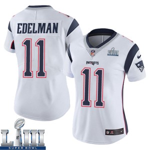 Women's New England Patriots #11 Julian Edelman White Super Bowl LIII Vapor Untouchable Limited Stitched NFL Jersey ( run small )